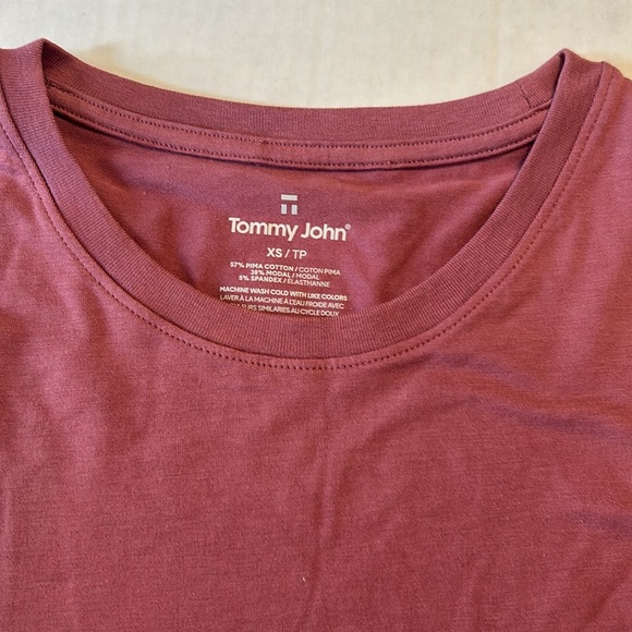 Tommy John XSmall Top Second Skin Crew Neck Tee in Deco Rose NWT - Picture 5 of 6